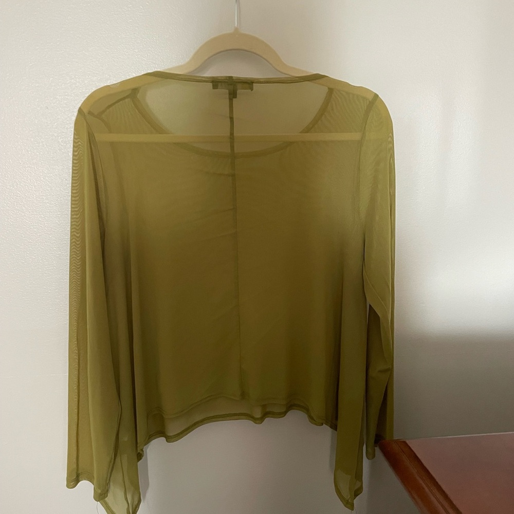 KOZAN mesh olive green shirt
